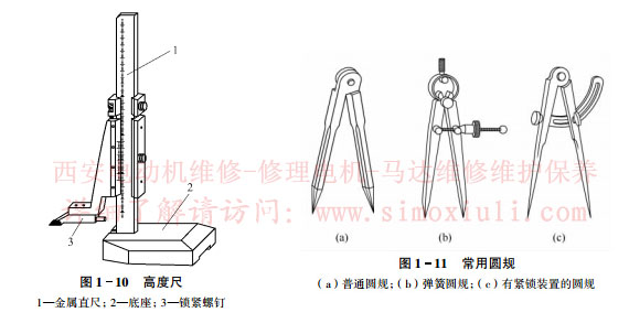 電機修理高度尺和圓規(guī)圖